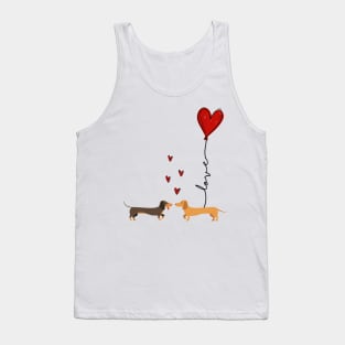 Dachshund Couple With Love Heart Valentines Day Tank Top